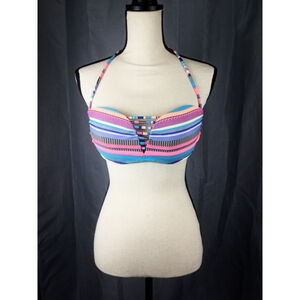 No Boundaries bikini top, bright geometric pattern, size juniors L